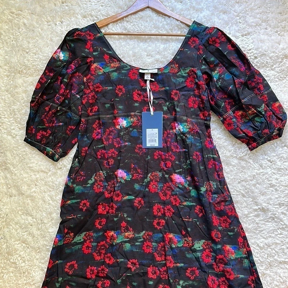 NWT RACHEL COMEY × TARGET Kodak Red Floral Print Volume 3/4 Sleeve dress